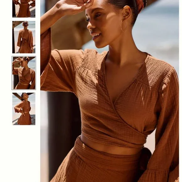 NWT By Anthropologie Two-Piece Ruffled-Hem Set - medium - Picture 2 of 5